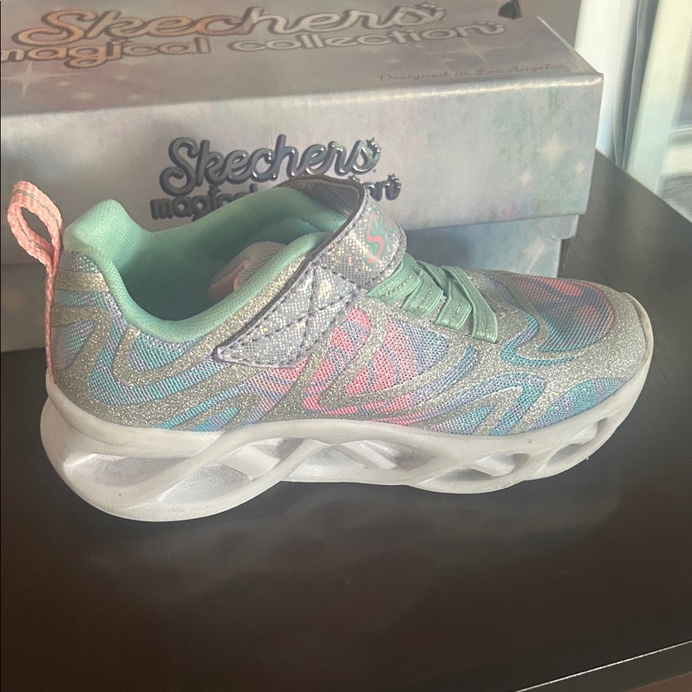 Skechers Kids' Sparkle Light-Up Sneakers - Pink and Blue - Picture 8 of 12